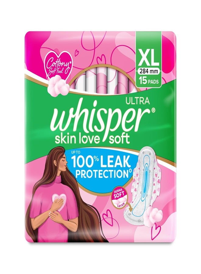 Whisper Ultra Soft Sanitary Pads for Women, XL, 15 Napkins (Pack of 1) - Image 1